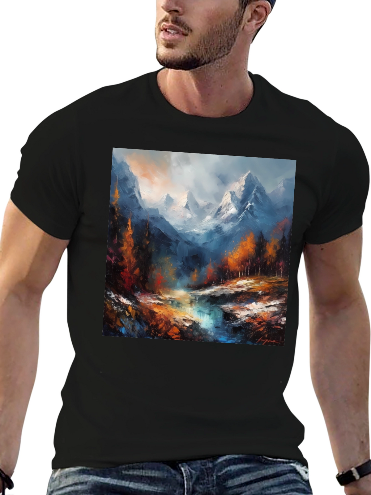 Mountain River Painting Tee