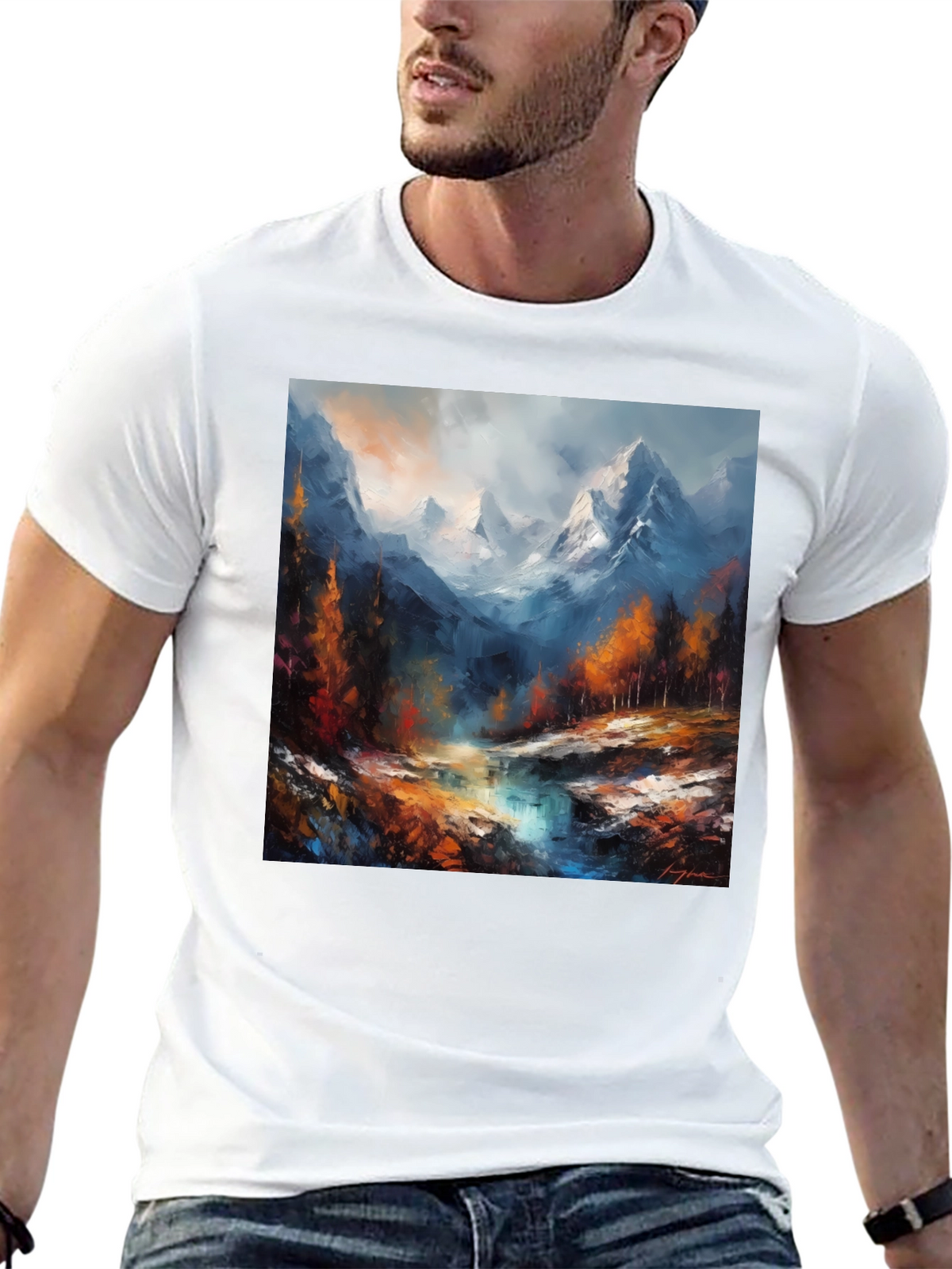 Mountain River Painting Tee