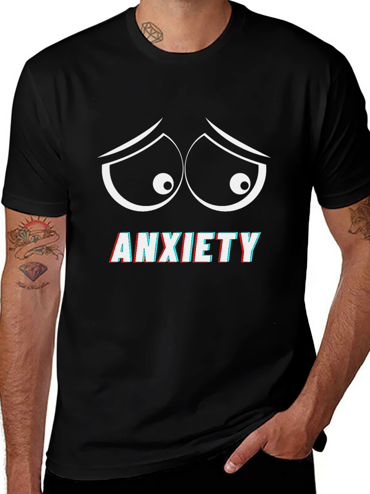 Anxiety Eyes Graphic Tee - Comfort Fit
