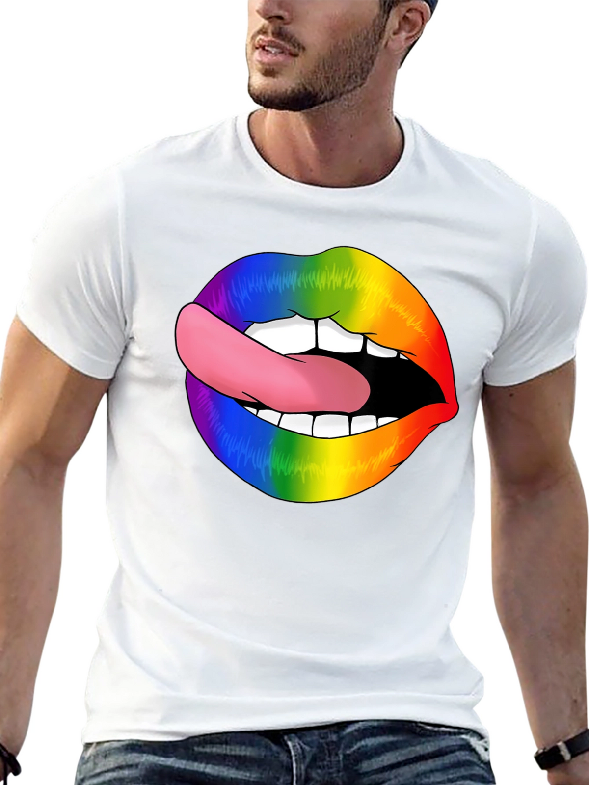 Rainbow Lips Tongue Out T-Shirt