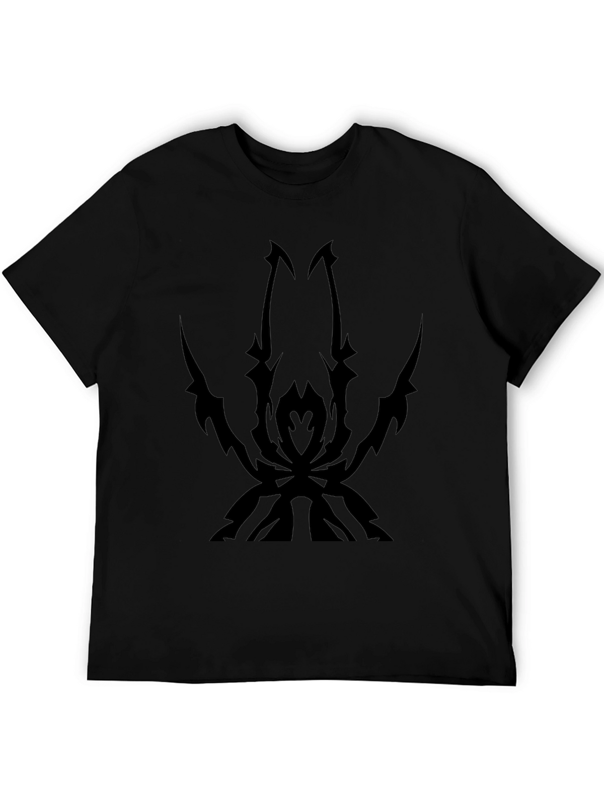 Mens Black T-Shirt with Spider Design