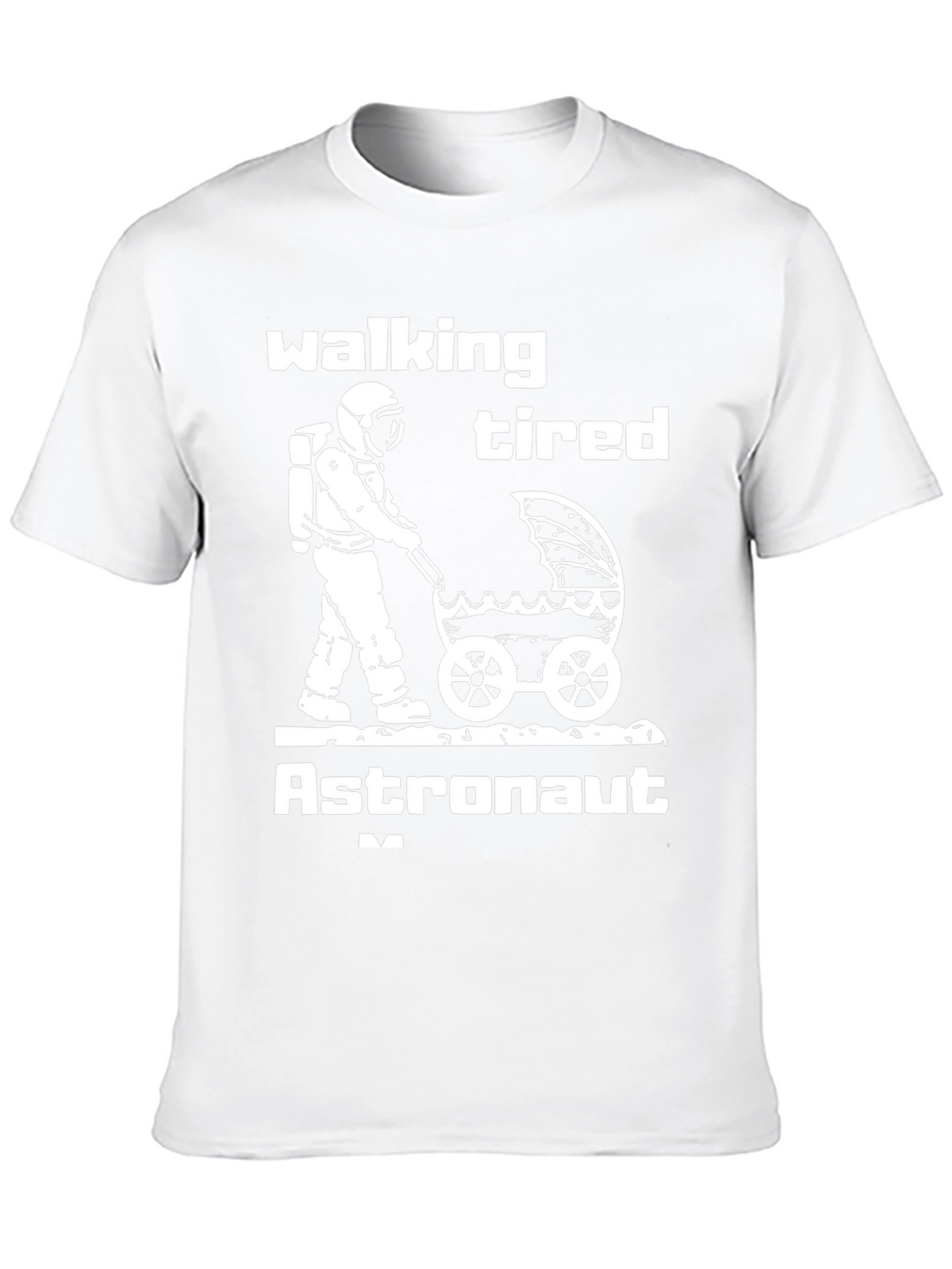 Walking Tired Astronaut Graphic T-Shirt - Novelty Space Tee