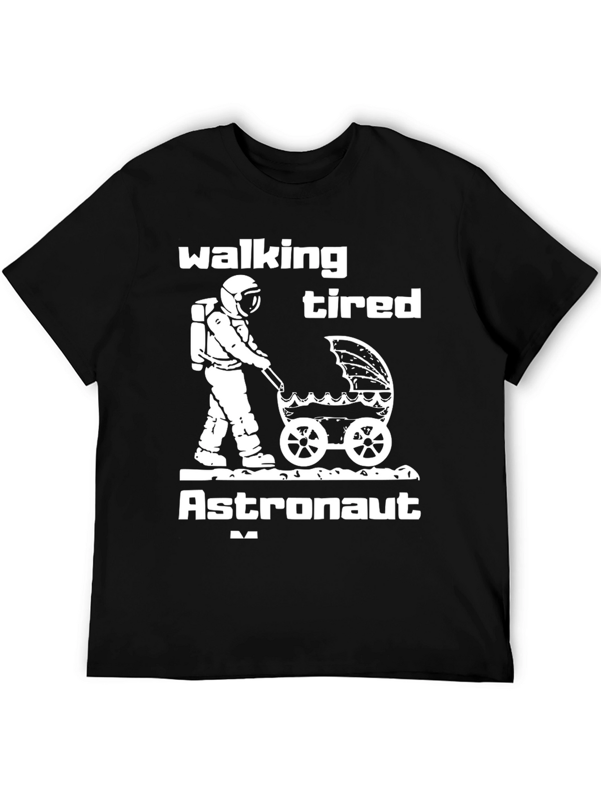 Walking Tired Astronaut Graphic T-Shirt - Novelty Space Tee