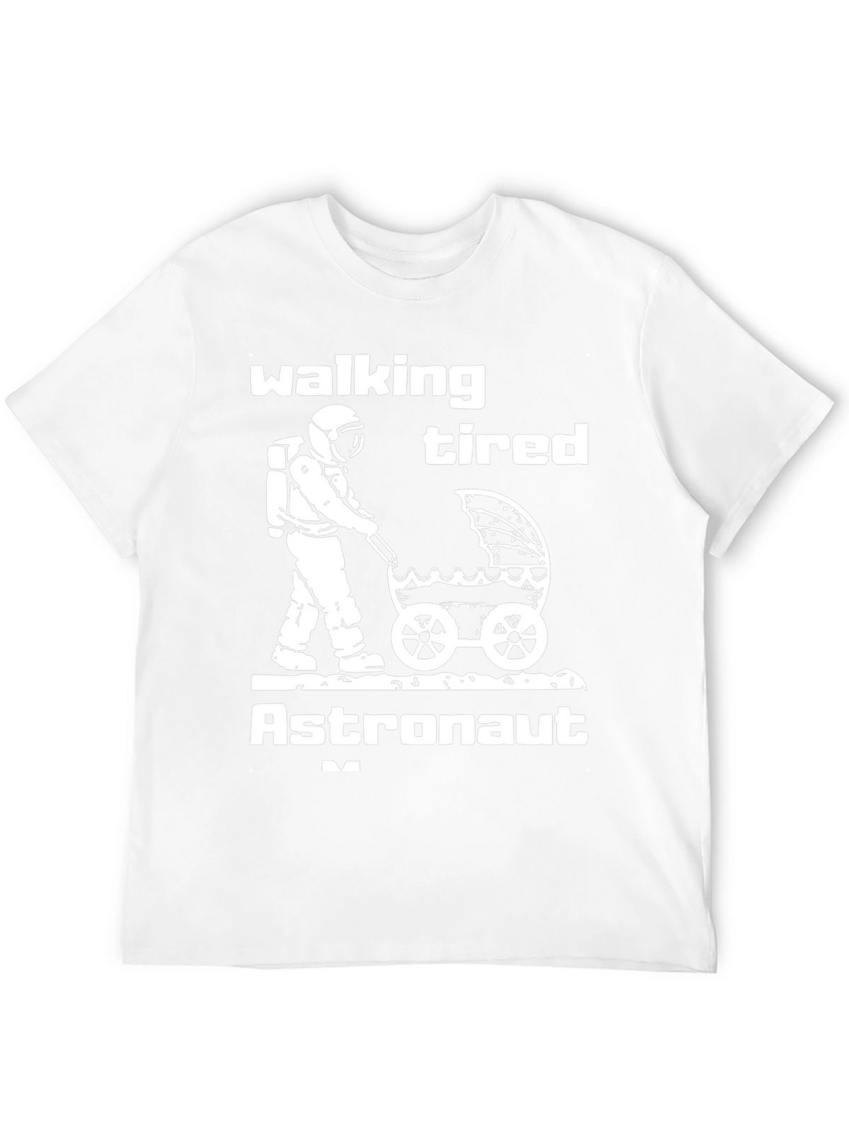Walking Tired Astronaut Graphic T-Shirt - Novelty Space Tee