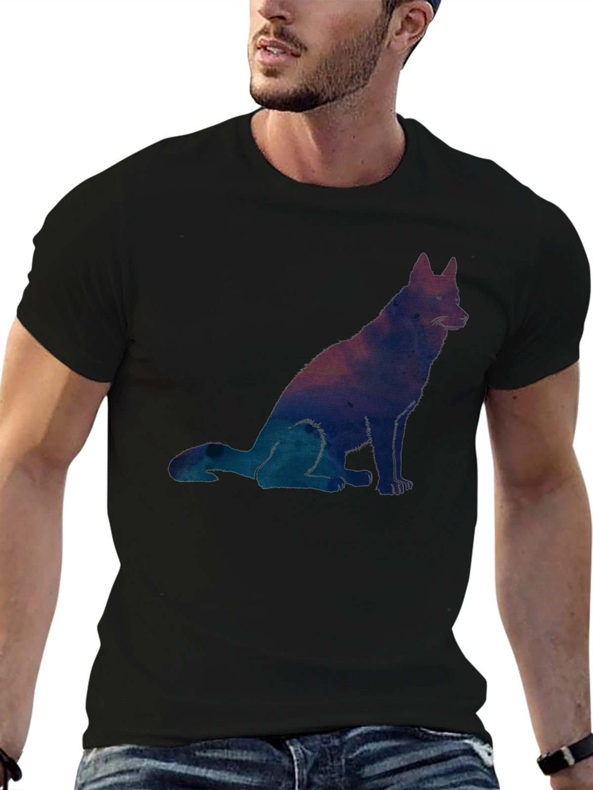 Galaxy Dog Graphic Tee - Mens Black T-Shirt
