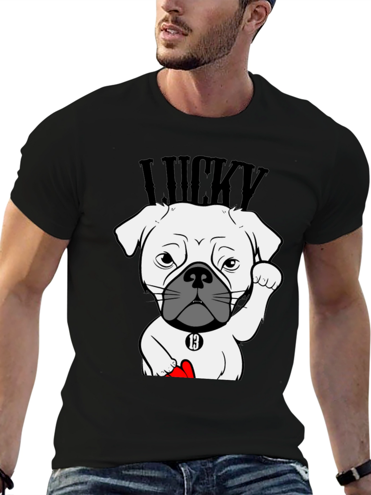 Lucky Dog Graphic Tee - Unisex Cotton T-Shirt