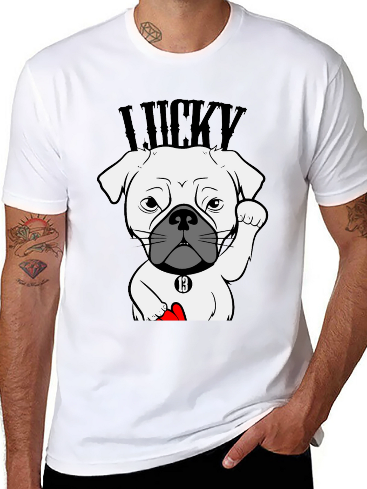 Lucky Dog Graphic Tee - Unisex Cotton T-Shirt