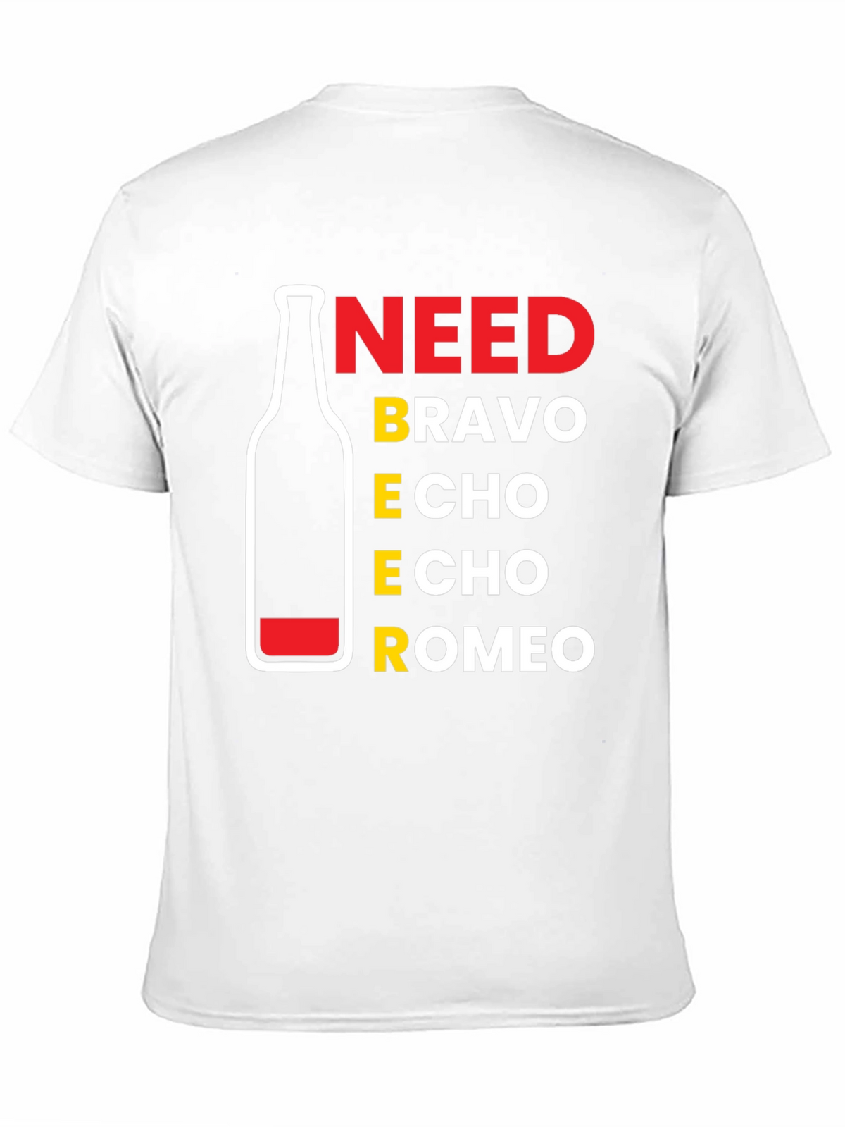 Need Beer Bravo Echo Romeo Mens Black T-Shirt