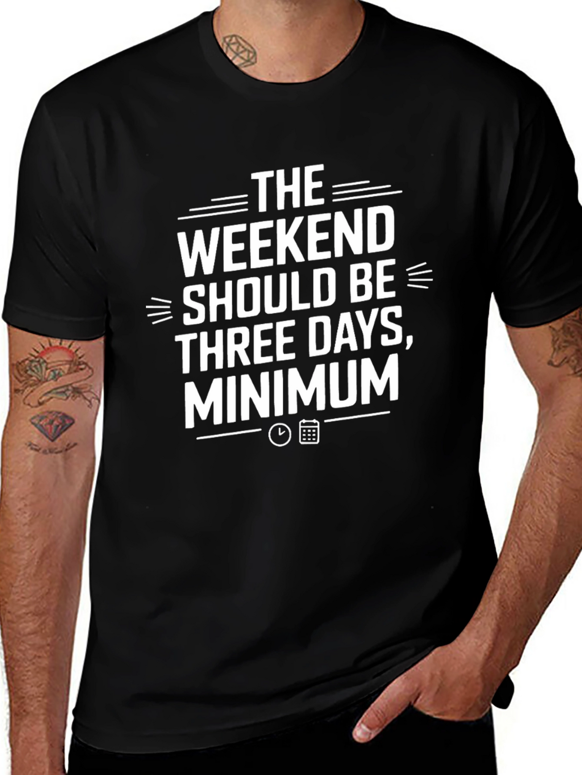 Weekend Three Day Minimum Black Graphic Tee