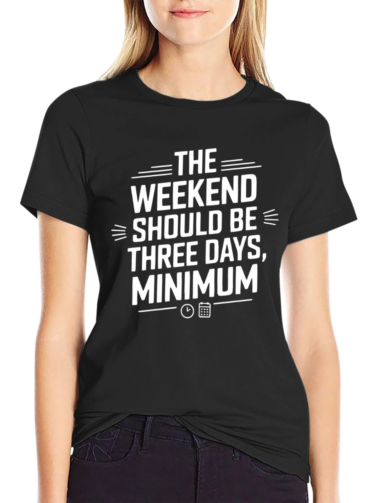 Weekend Three Day Minimum Black Graphic Tee
