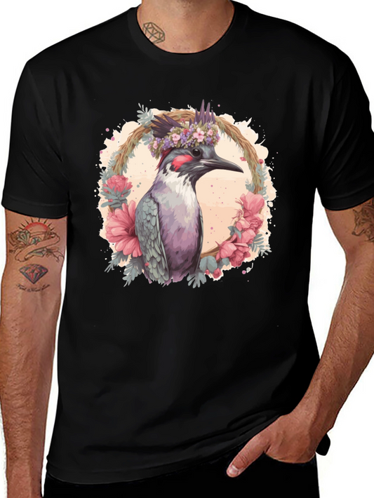 Bird Floral Wreath Graphic Tee