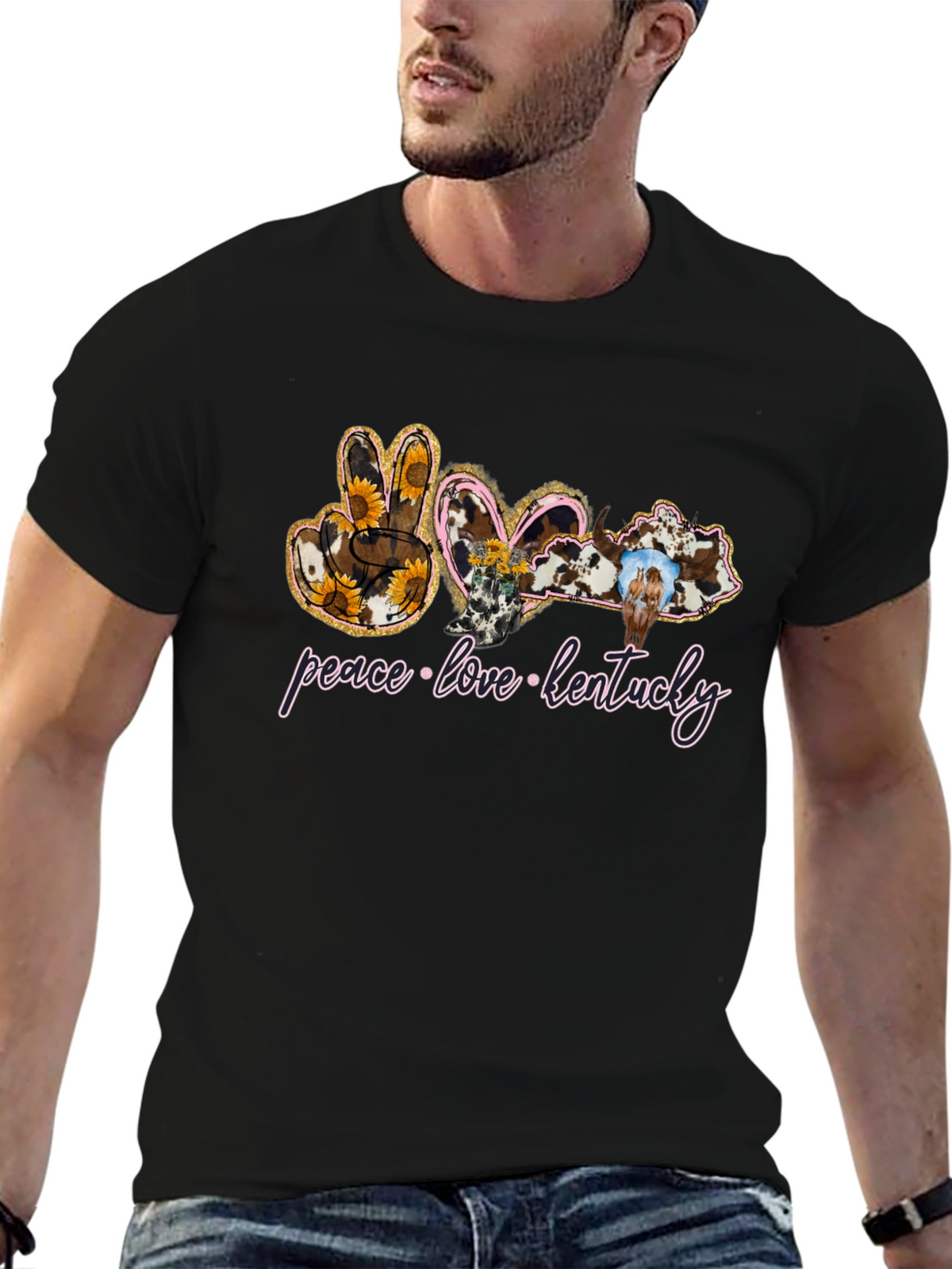 Peace Love Kentucky Graphic T-Shirt