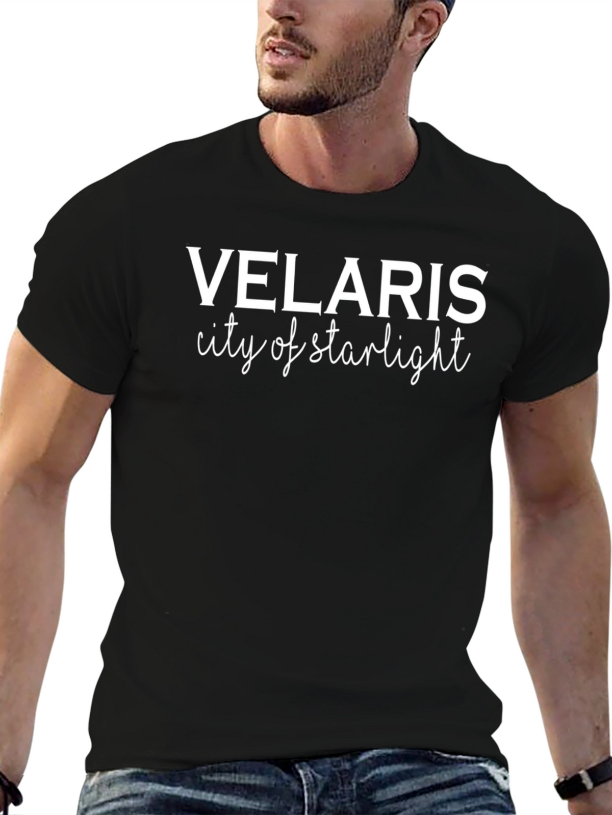 Velaris City of Starlight Black Graphic Tee