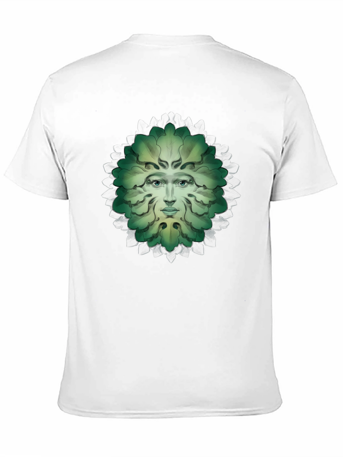 Green Man Face Graphic Tee - Nature Inspired T-Shirt