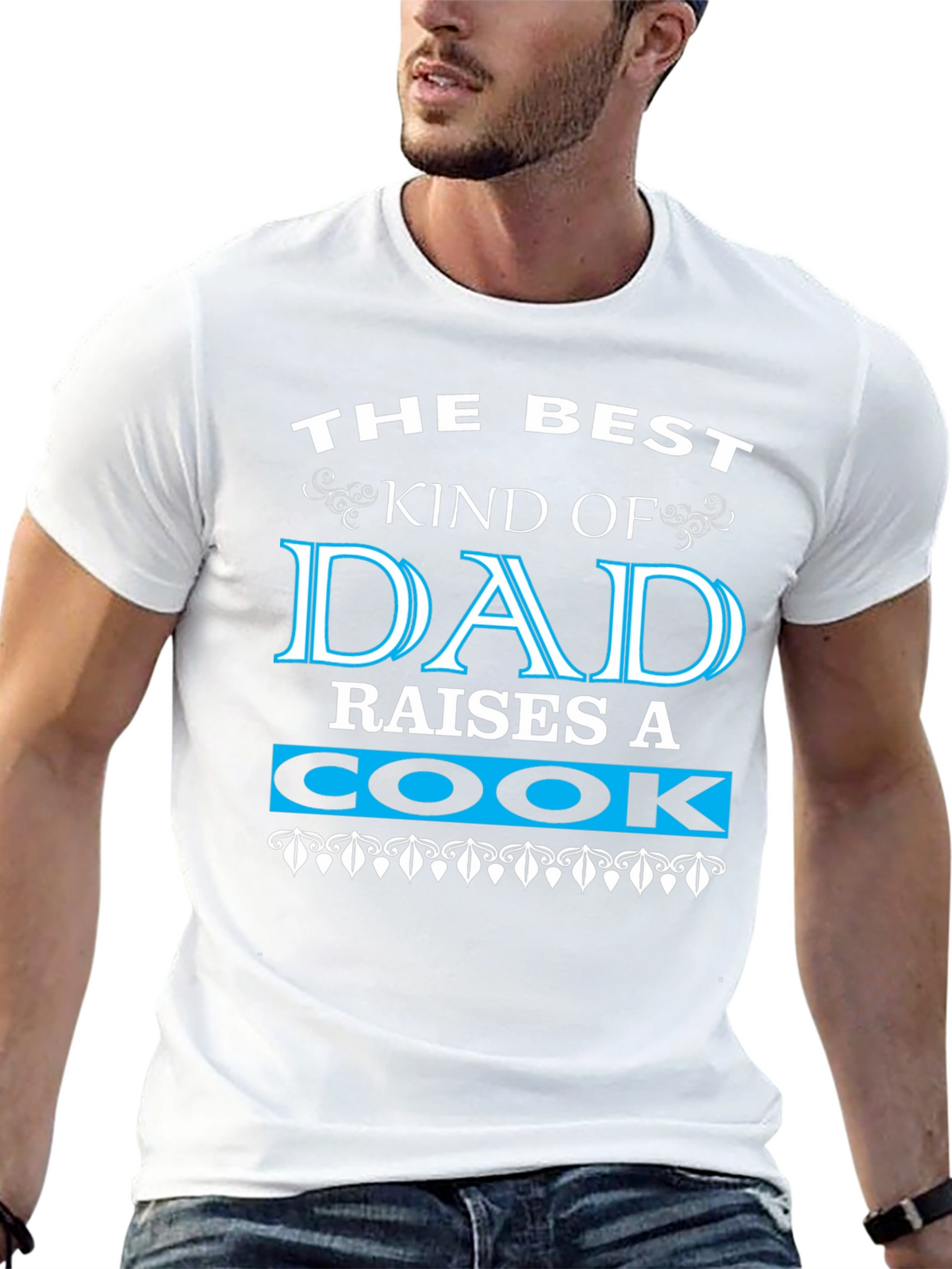 Best Dad Raises a Cook Black Graphic T-Shirt