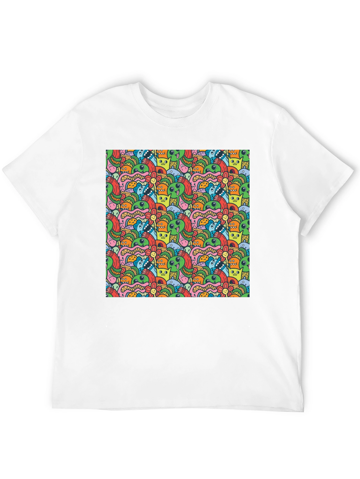 Monster Doodle Graphic Black T-Shirt