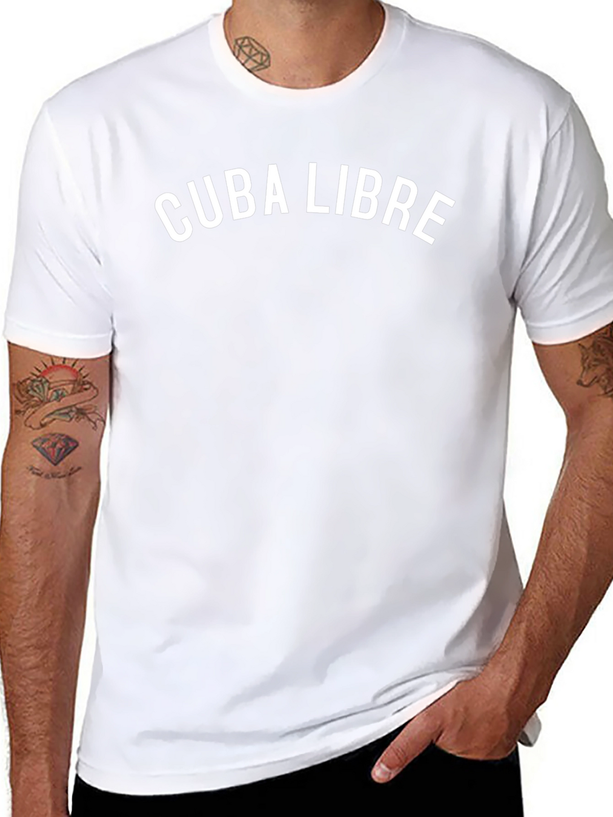 Cuba Libre Graphic Tee - Black Crew Neck T-Shirt