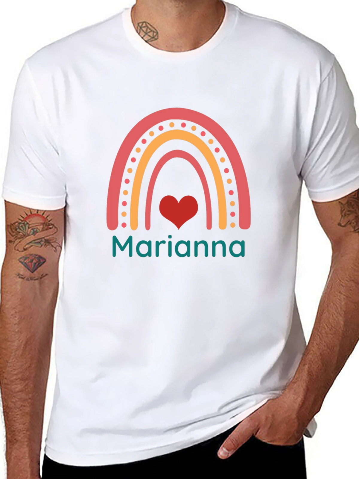 Marianna Rainbow Heart T-Shirt - Soft Cotton Tee