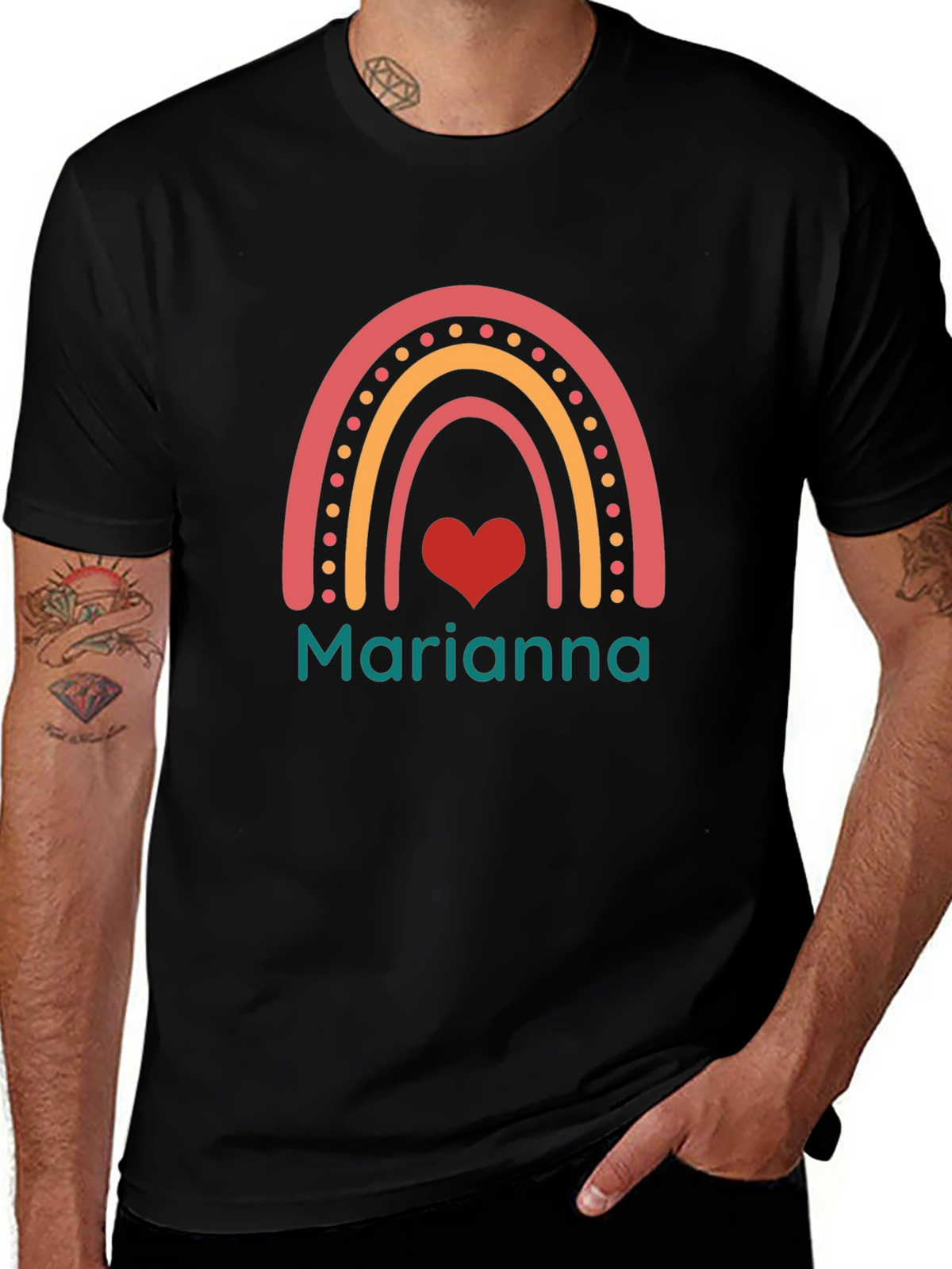 Marianna Rainbow Heart T-Shirt - Soft Cotton Tee