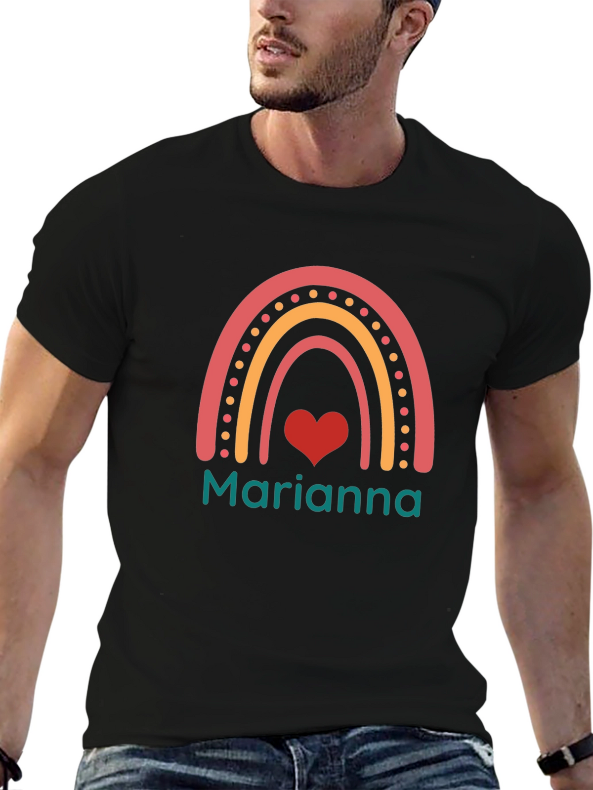Marianna Rainbow Heart T-Shirt - Soft Cotton Tee