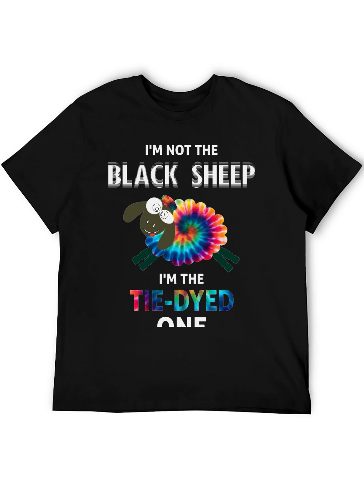Tie-Dyed Sheep Graphic Tee - Unique & Fun T-Shirt