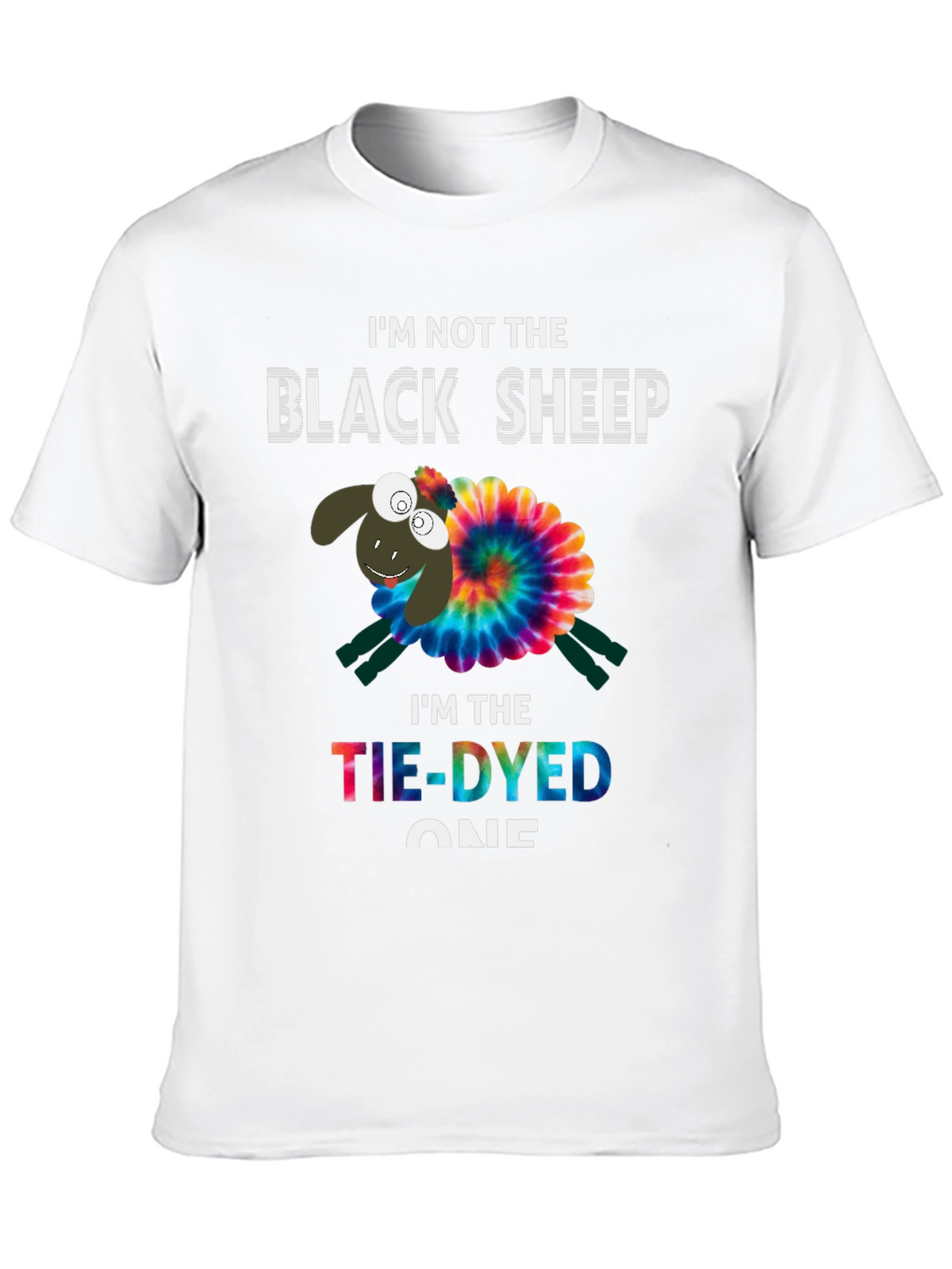 Tie-Dyed Sheep Graphic Tee - Unique & Fun T-Shirt