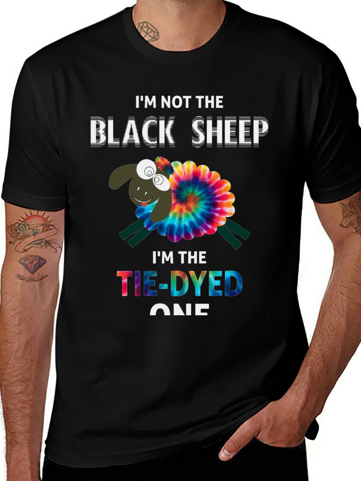Tie-Dyed Sheep Graphic Tee - Unique & Fun T-Shirt