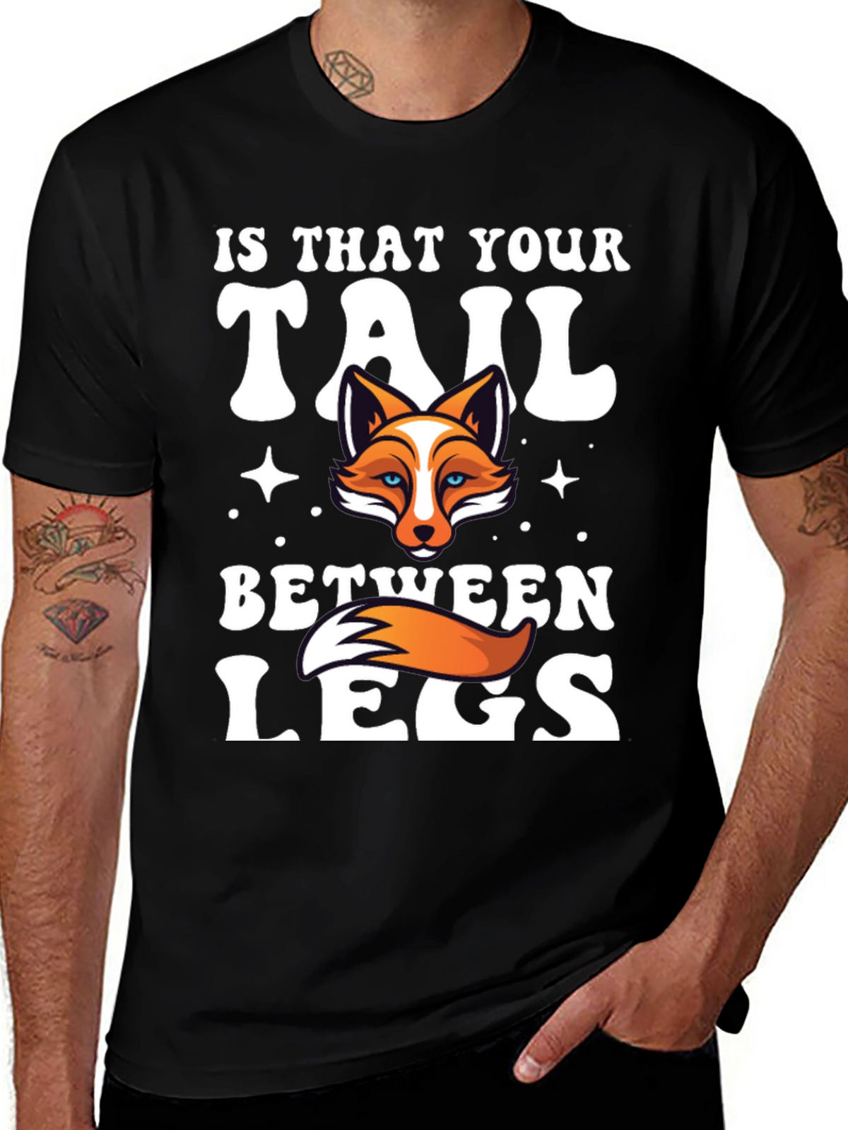 Fox Tail Humor Graphic T-Shirt