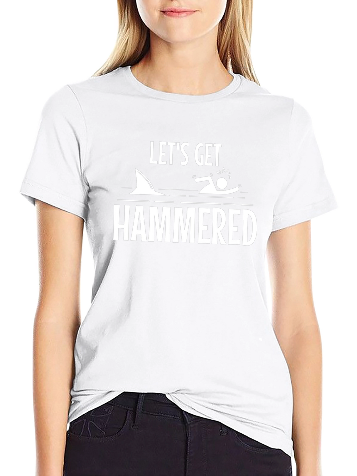 Lets Get Hammered T-Shirt Shark Humor Tee