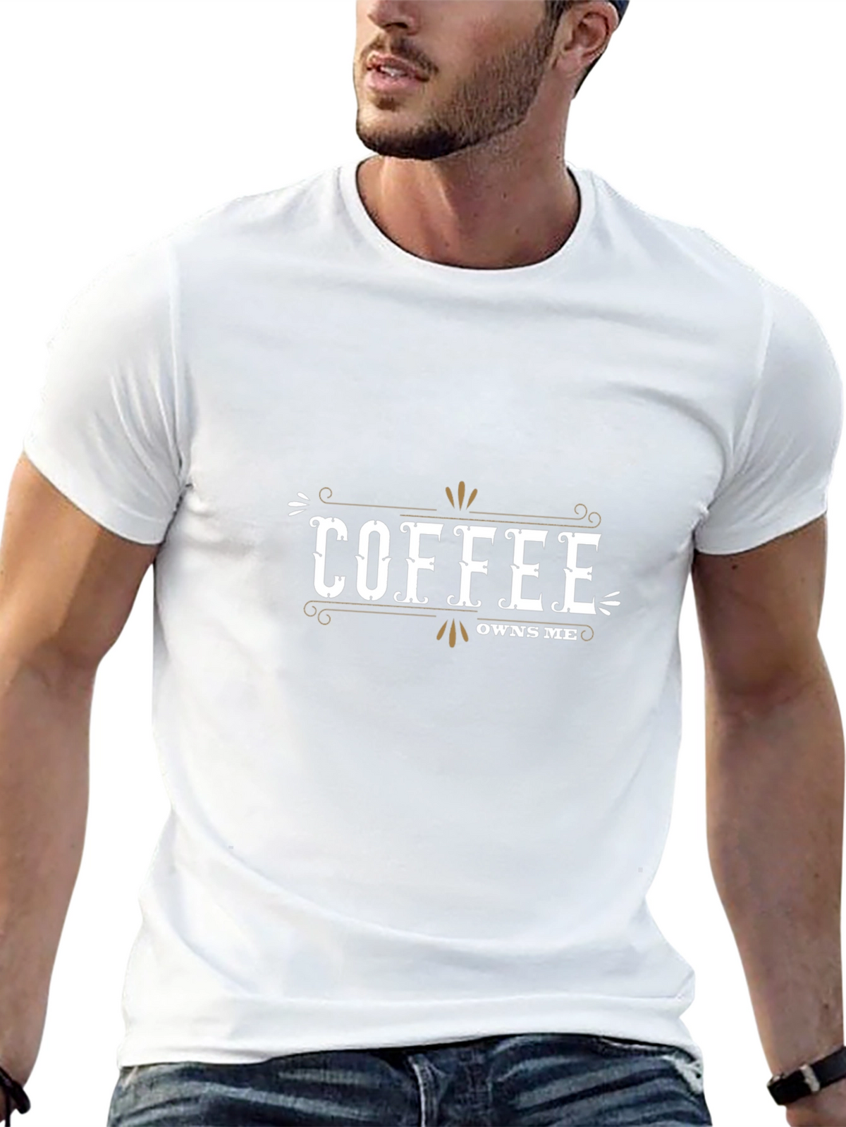 Coffee Owns Me T-Shirt - Black Casual Tee