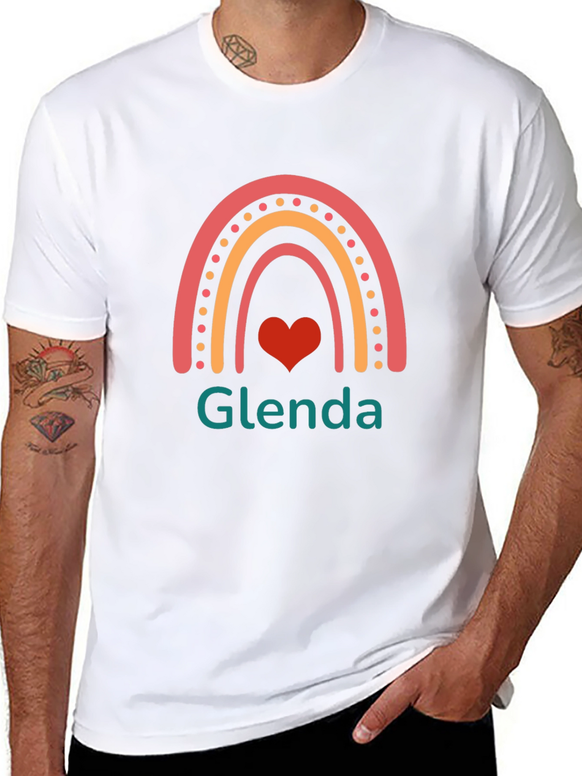 Glenda Rainbow Heart Graphic T-Shirt