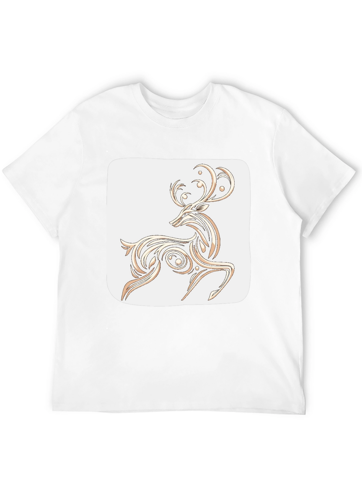 Elegant Deer Graphic Tee - Black