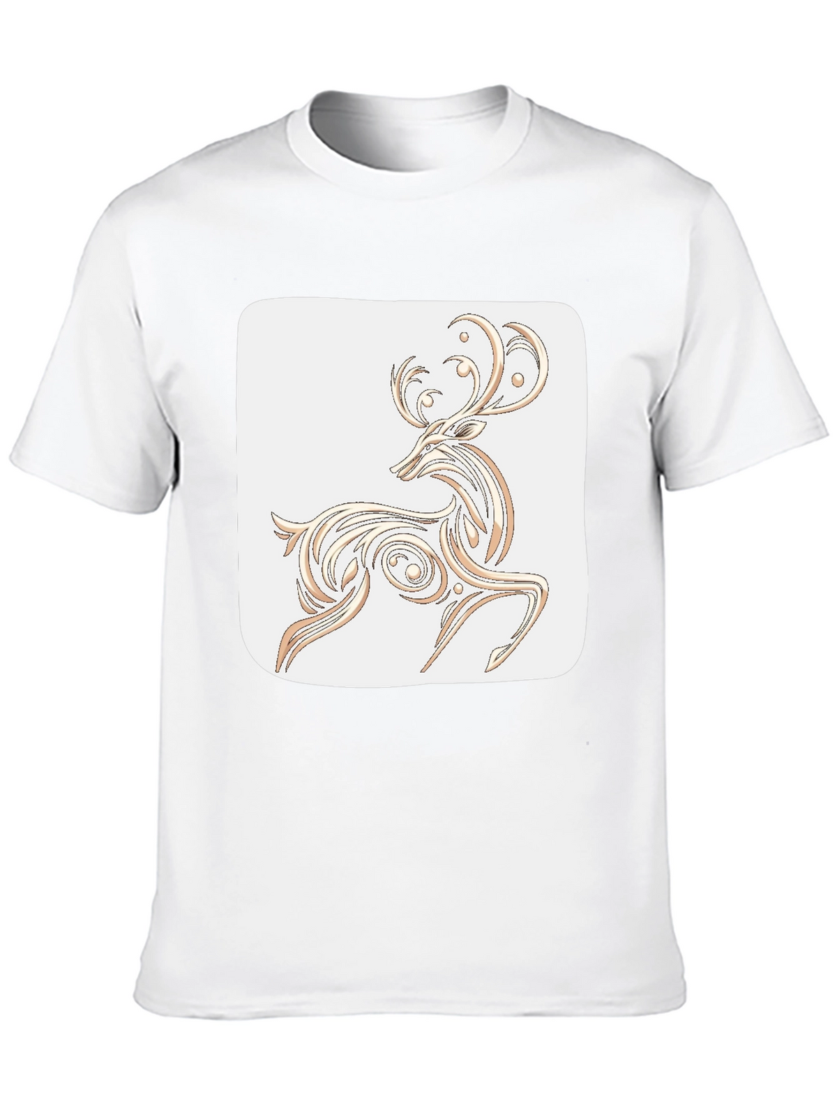 Elegant Deer Graphic Tee - Black