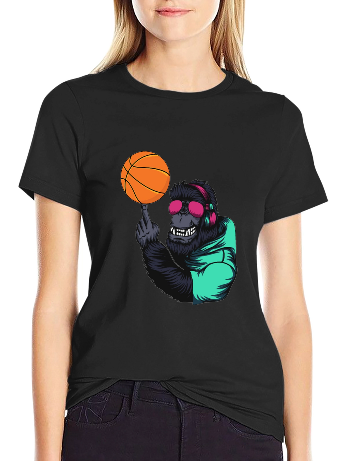 Cool Gorilla Basketball Graphic Tee