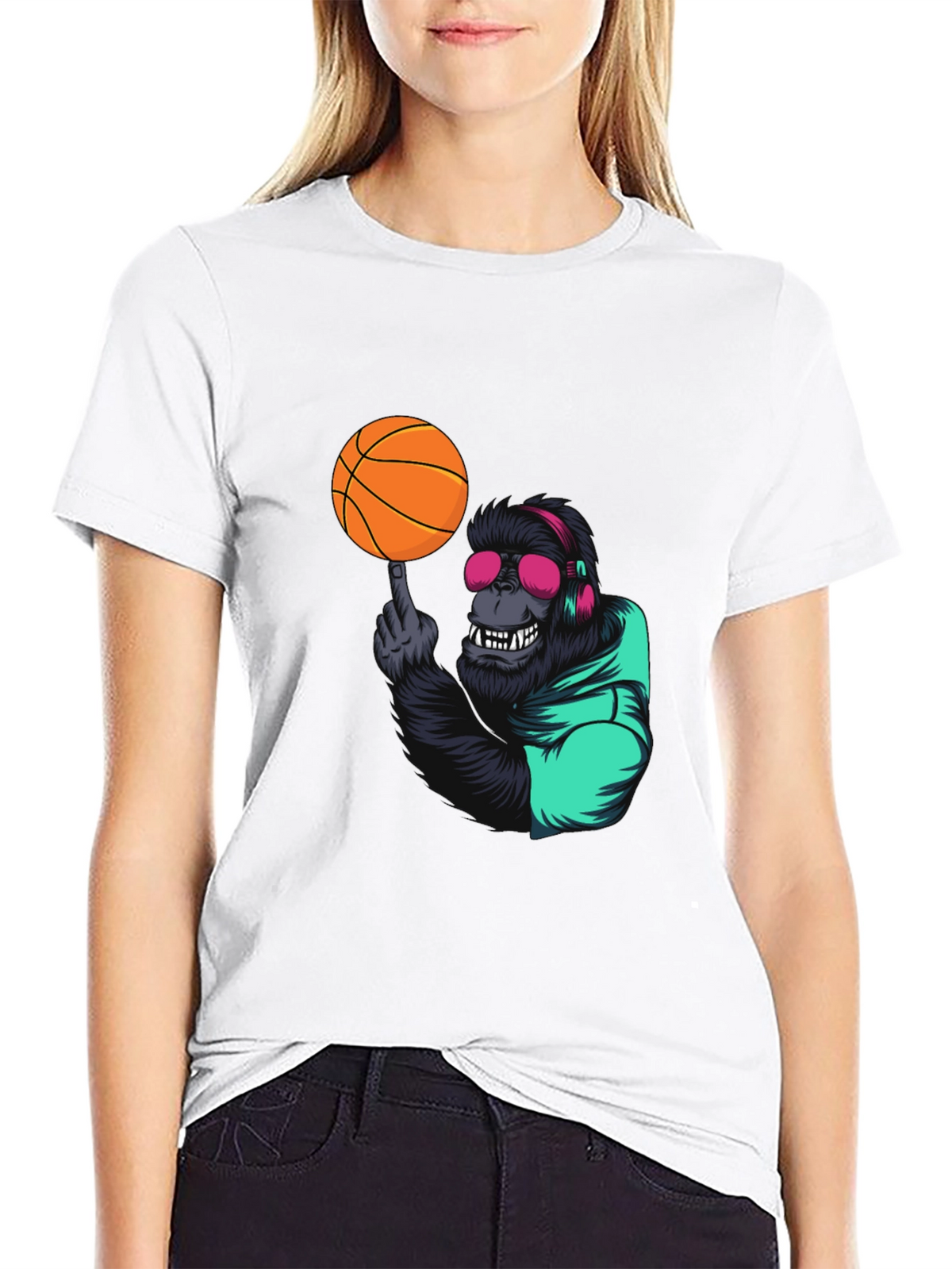 Cool Gorilla Basketball Graphic Tee