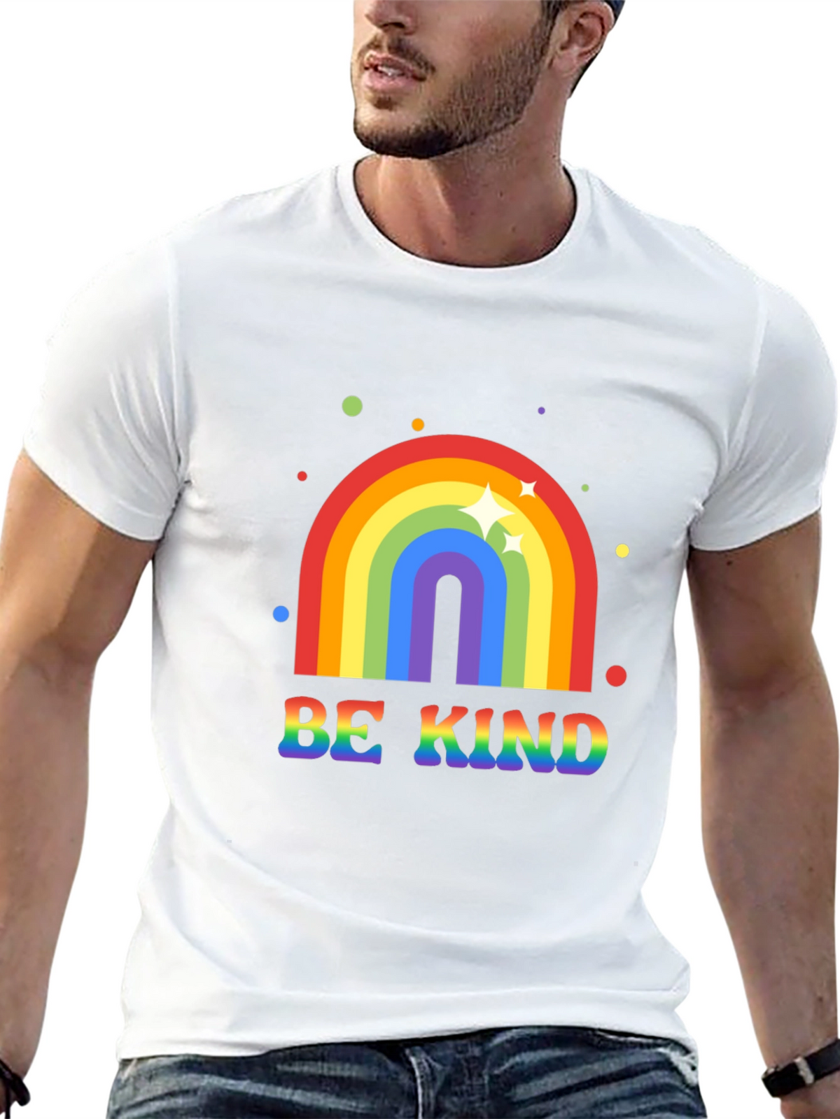 Be Kind Rainbow Graphic Tee - Black T-Shirt