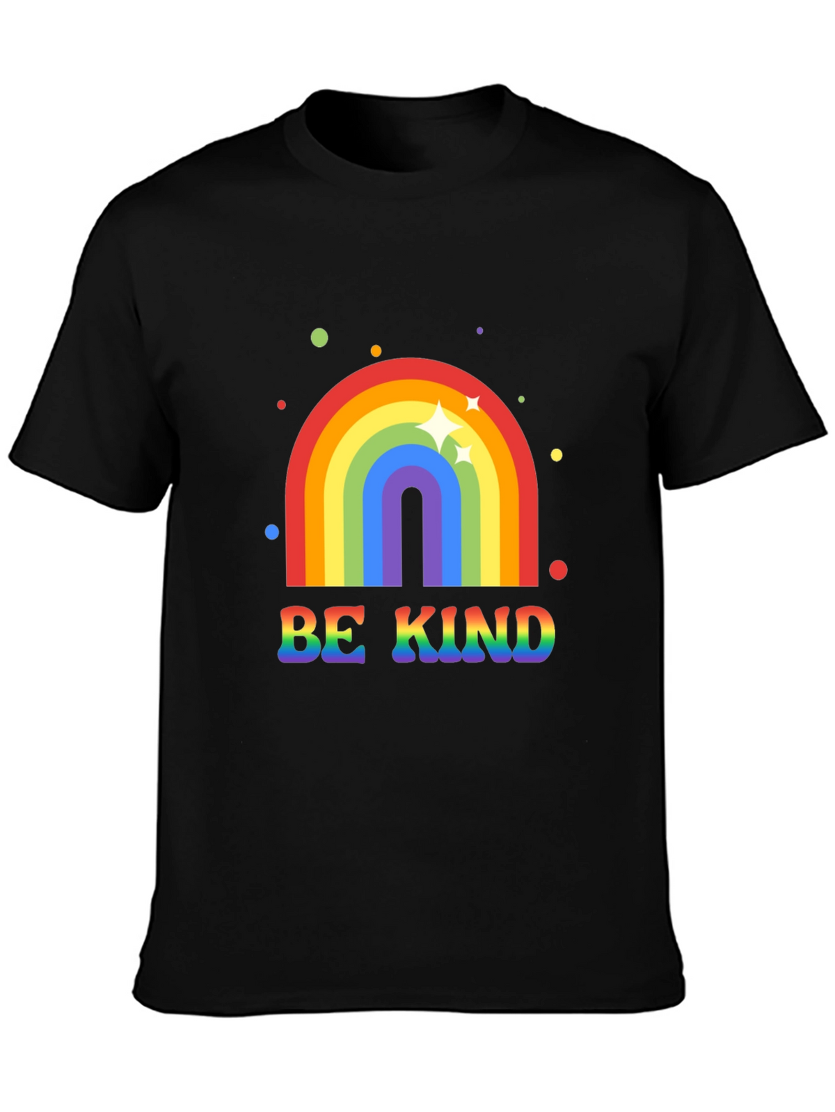 Be Kind Rainbow Graphic Tee - Black T-Shirt
