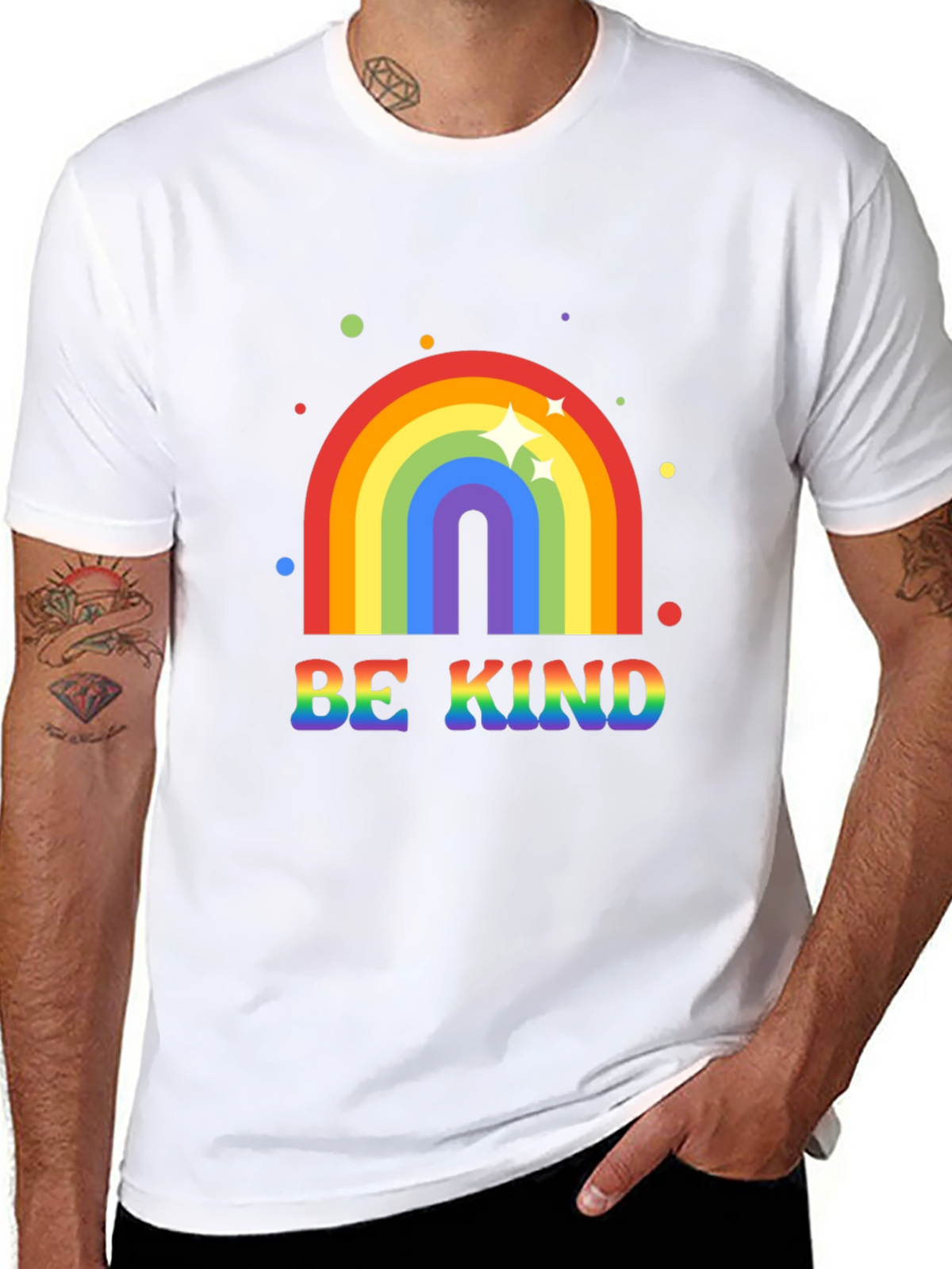 Be Kind Rainbow Graphic Tee - Black T-Shirt