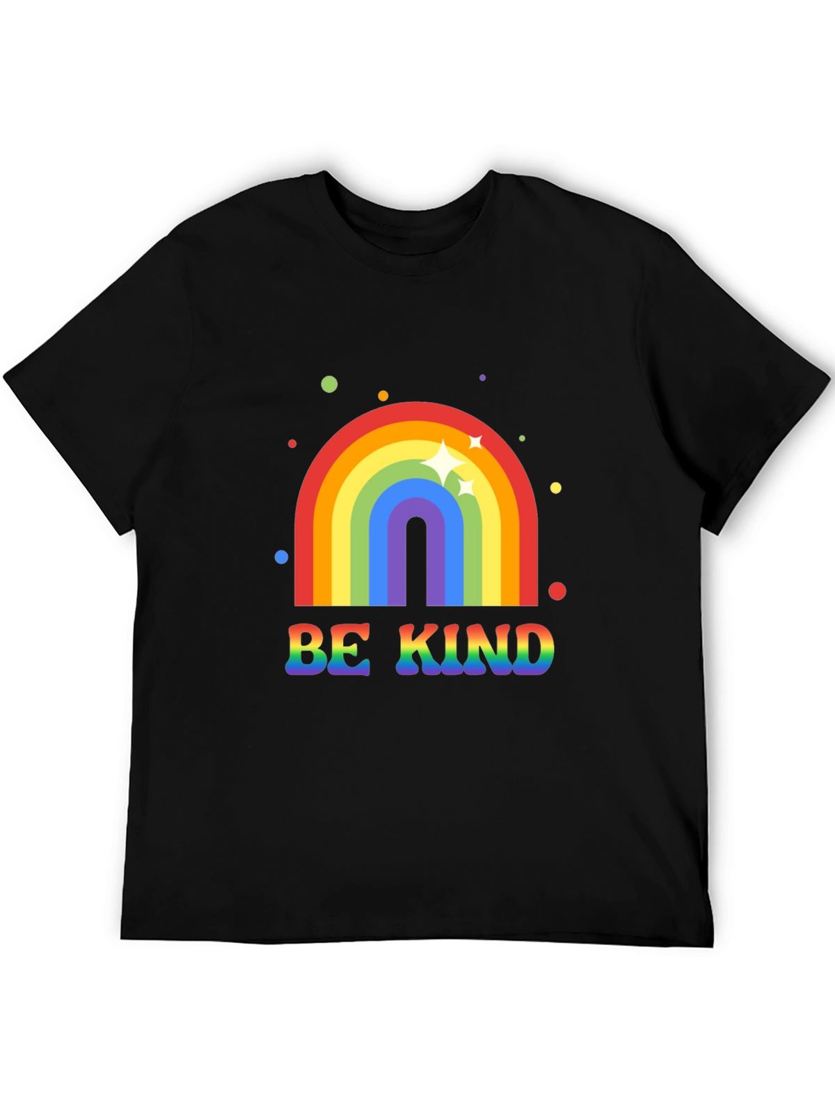 Be Kind Rainbow Graphic Tee - Black T-Shirt