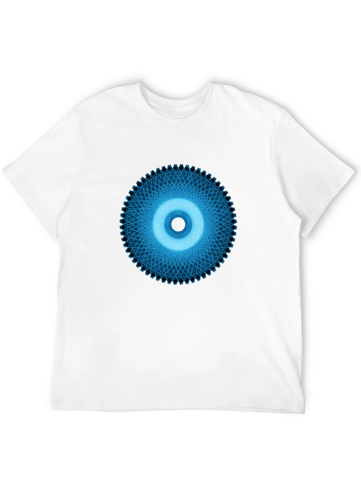 Geometric Eye Graphic Tee - Black Crew Neck