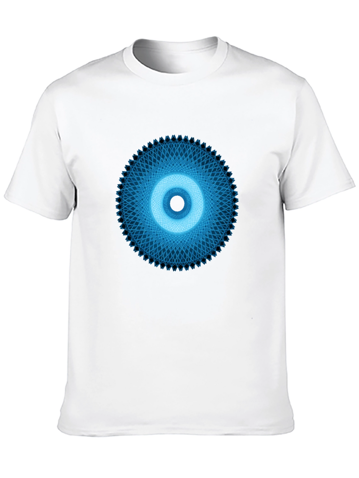 Geometric Eye Graphic Tee - Black Crew Neck