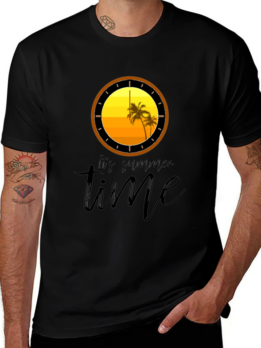 Its Summer Time Black Graphic T-Shirt