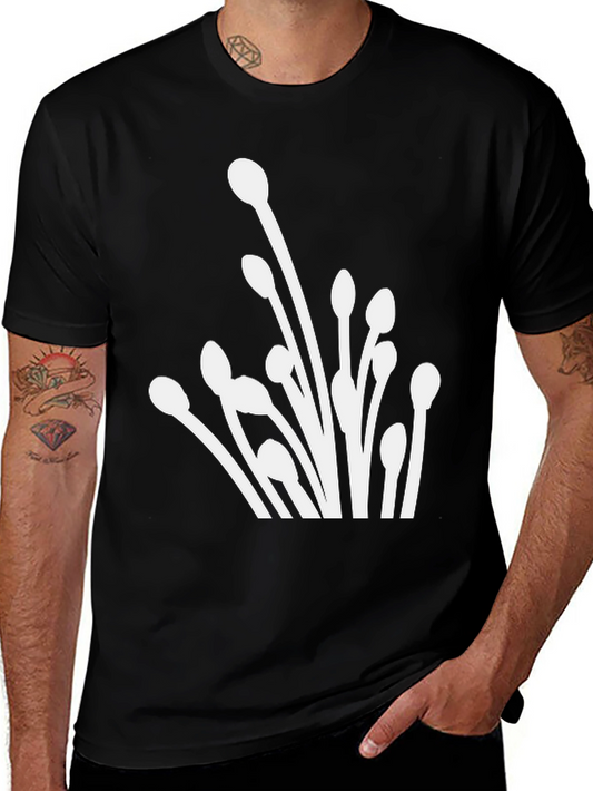 Abstract Floral Graphic Tee - Modern Black T-Shirt