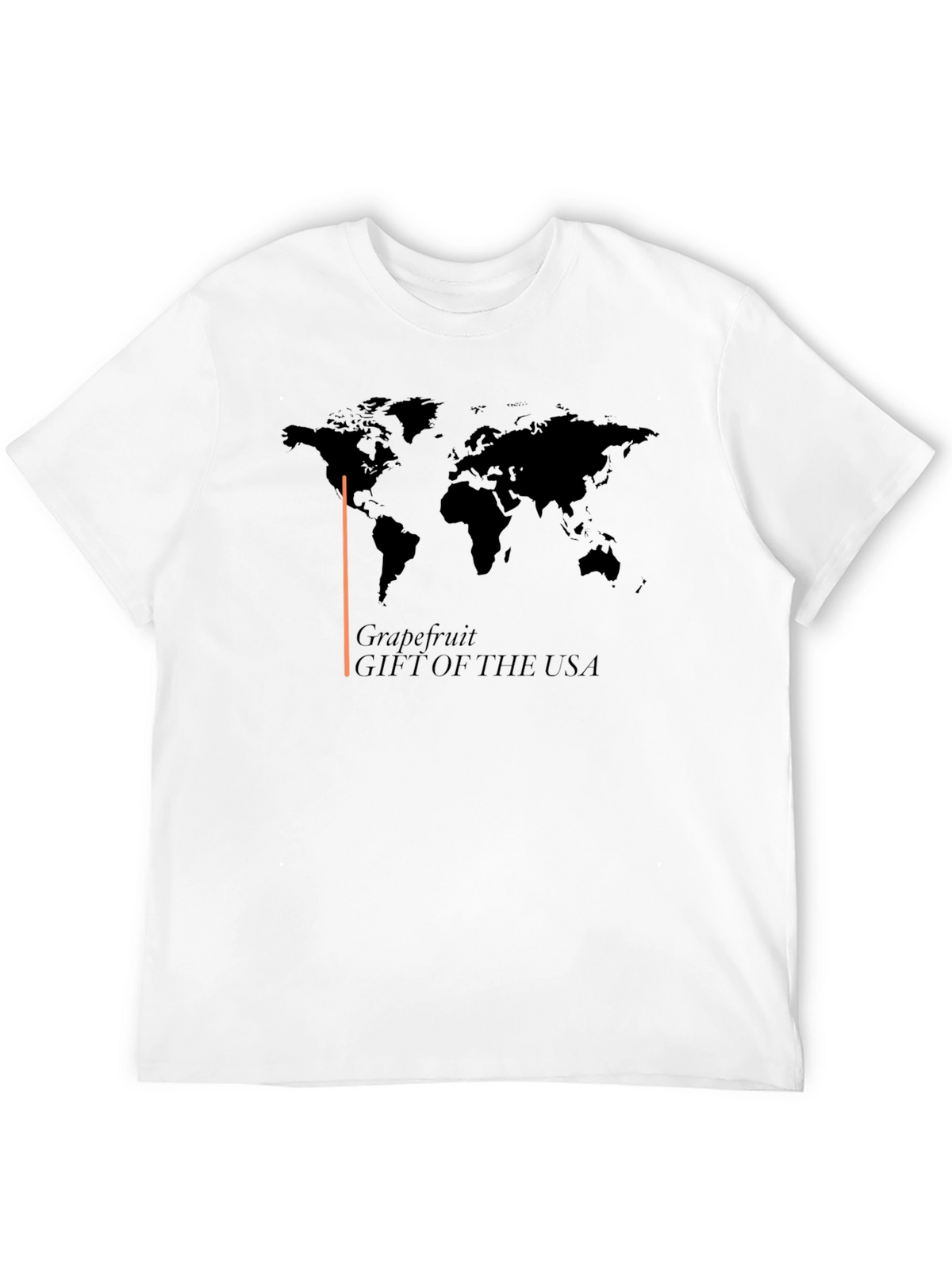 Grapefruit USA T-Shirt - World Map Design