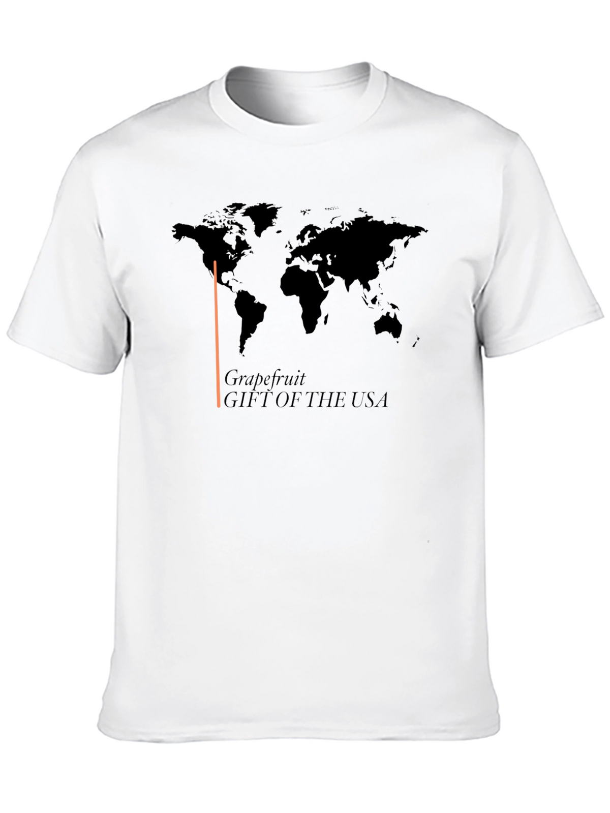 Grapefruit USA T-Shirt - World Map Design
