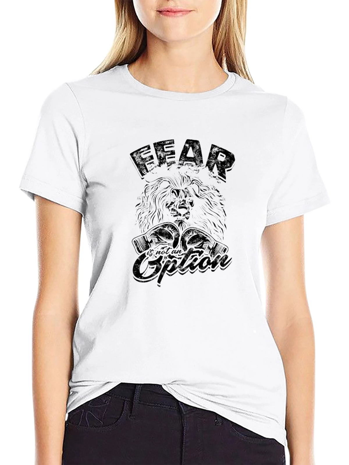 Fear is Not An Option Lion Graphic T-Shirt