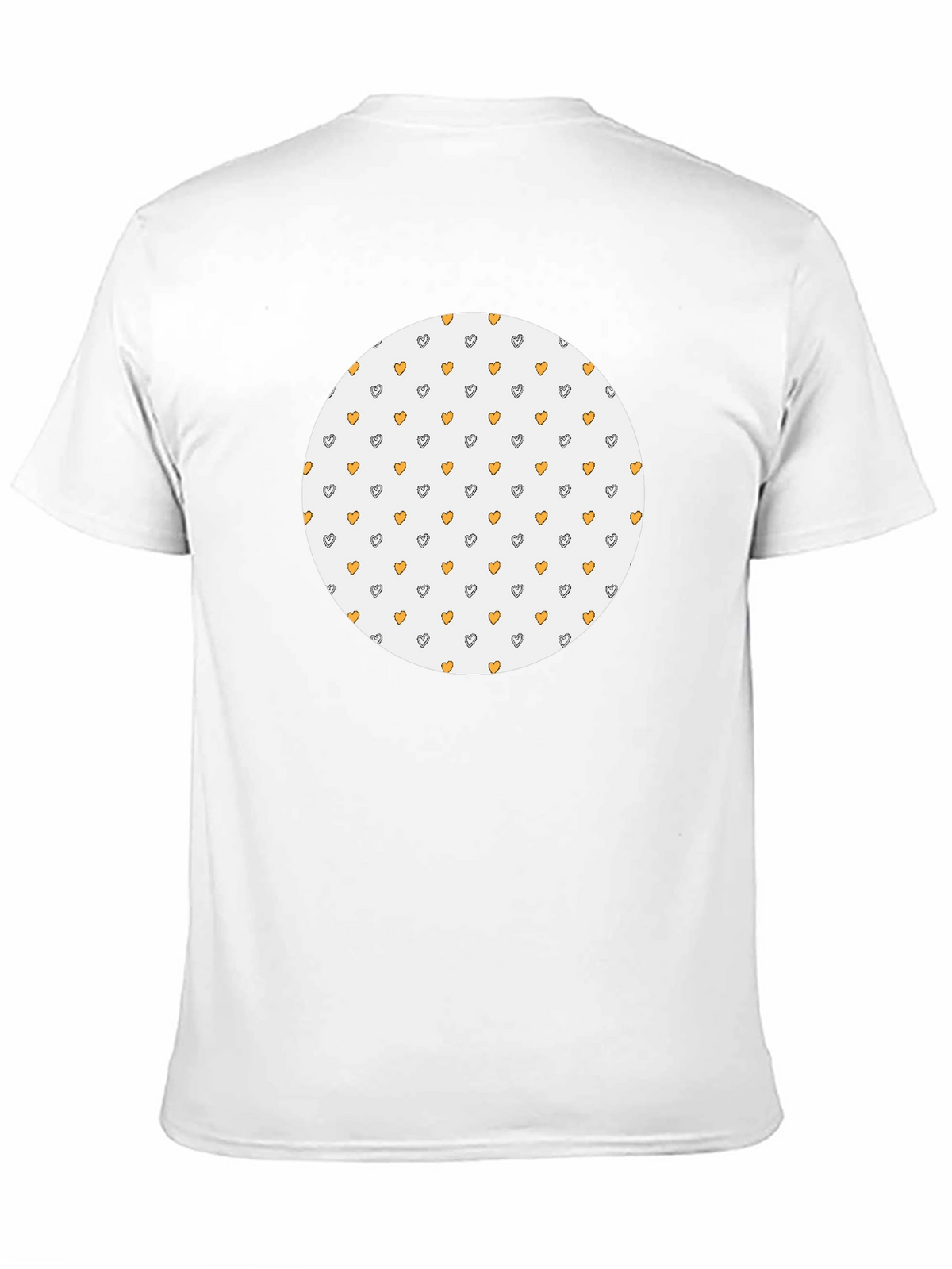 Black T-Shirt with Heart Pattern Circle
