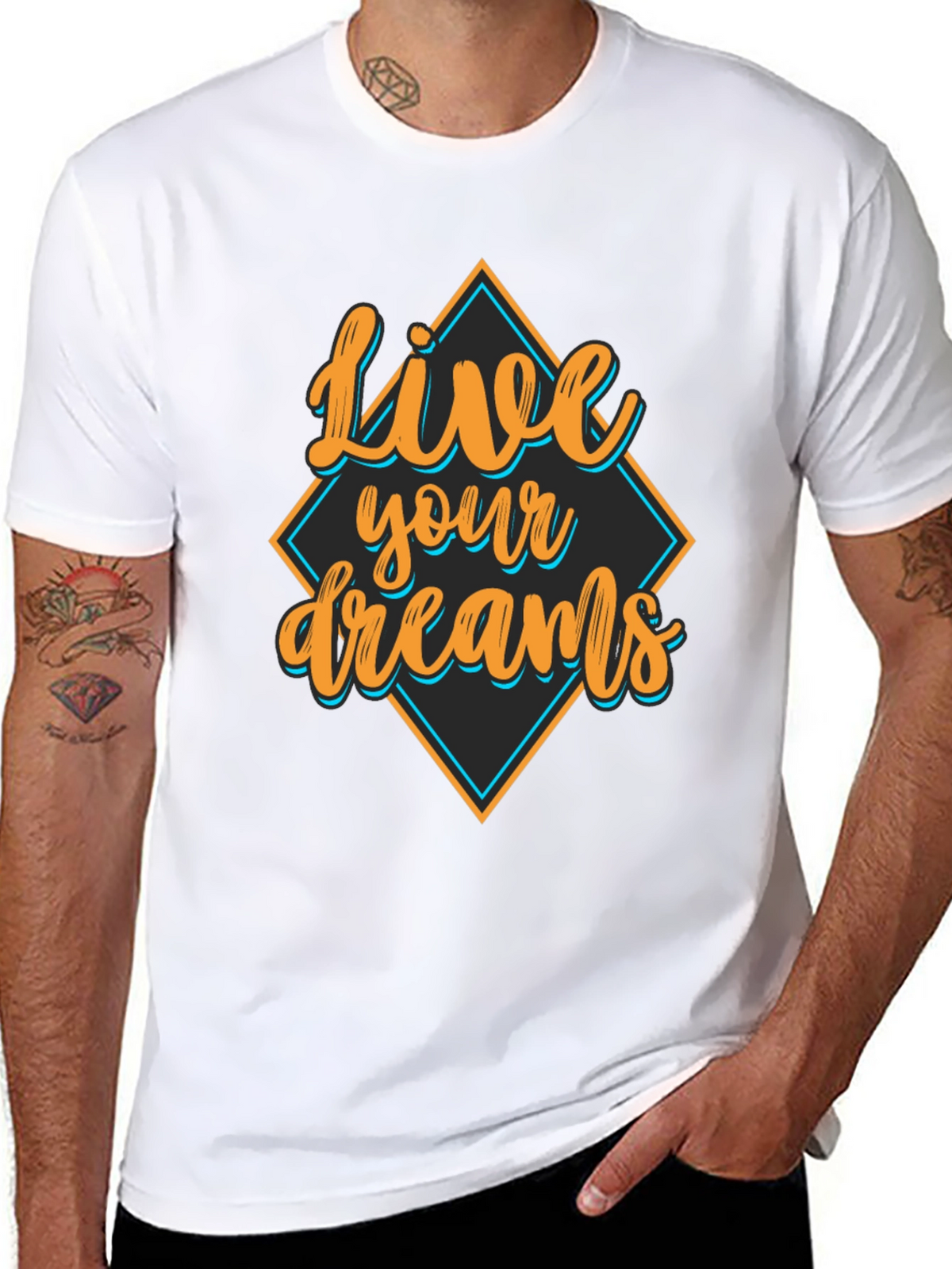 Live Your Dreams Black Graphic Tee
