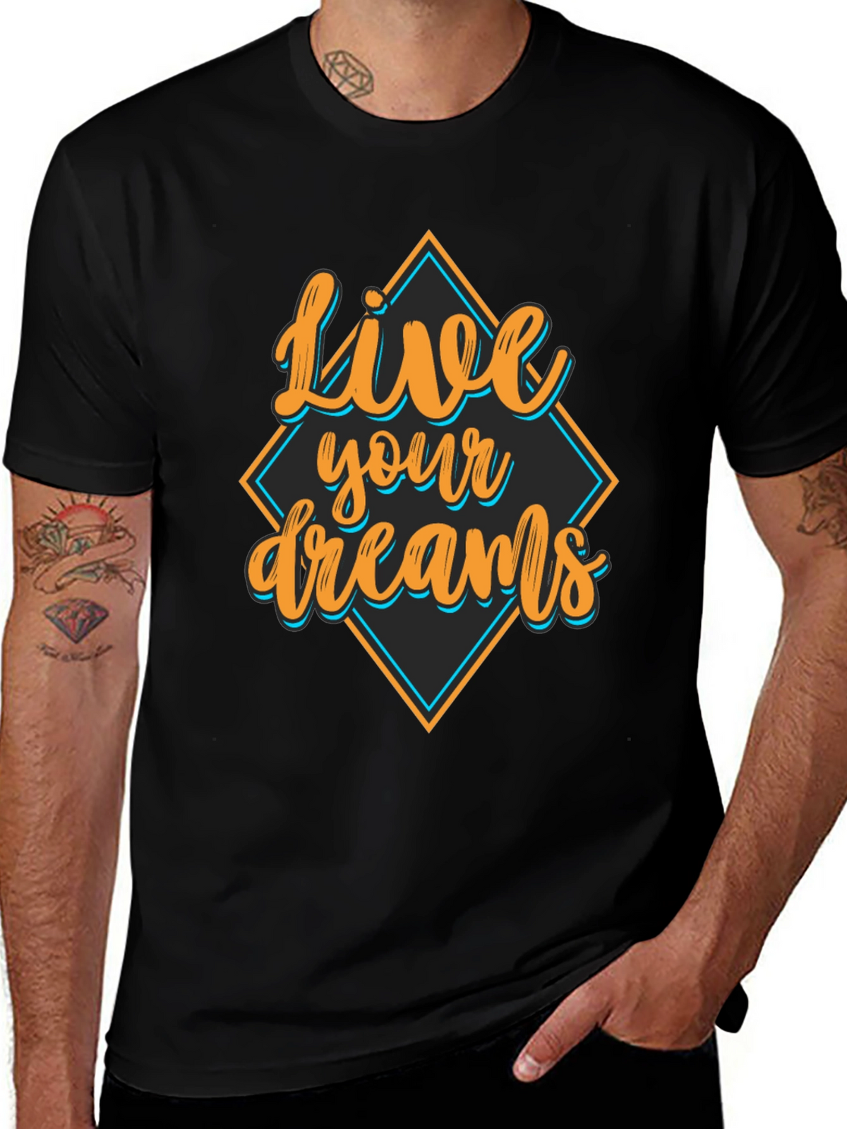 Live Your Dreams Black Graphic Tee
