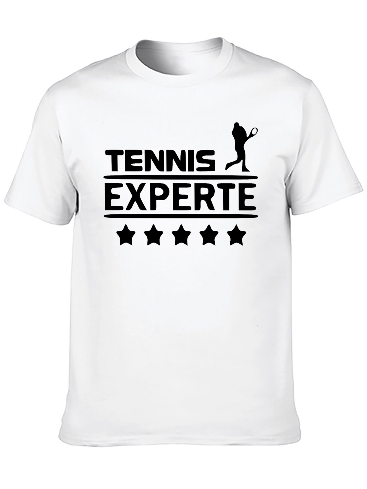 Tennis Expert T-Shirt - Black Cotton Tee